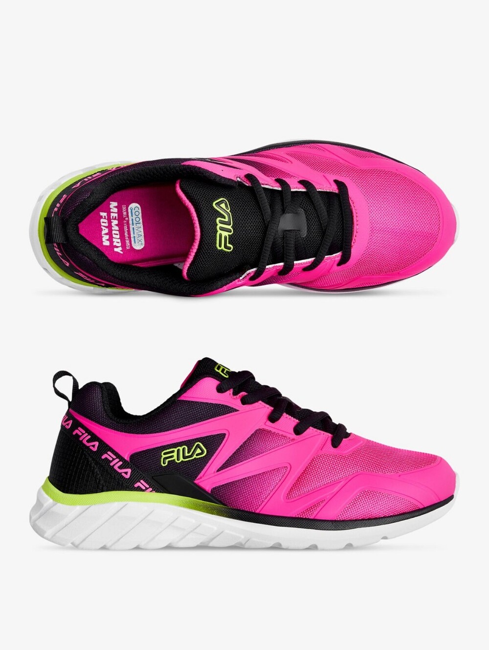 Fila Galaxia S Memory Athletic Sneakers Neon Accents Fuscia Pink Size 9.5